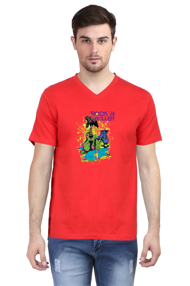 Casual V-neck T-shirt Laughing Labels