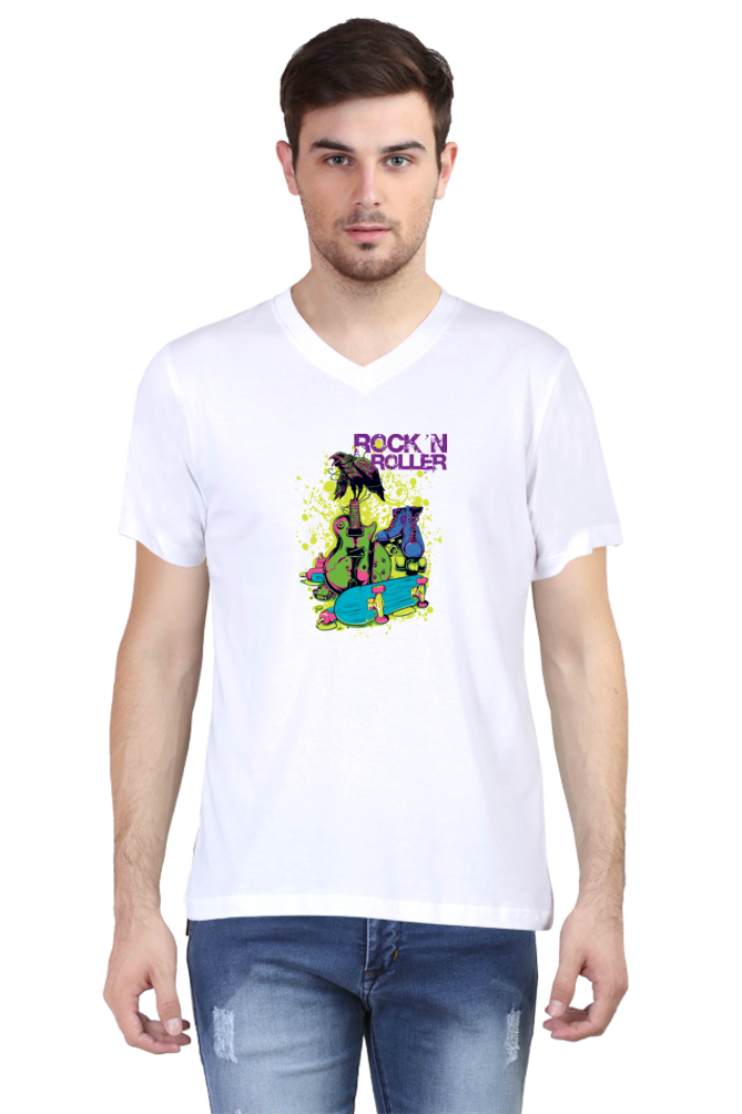 Casual V-neck T-shirt Laughing Labels