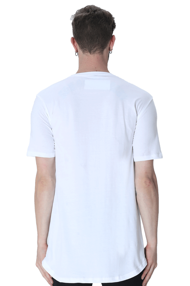 Casual Long Line Curved T-shirt Laughing Labels