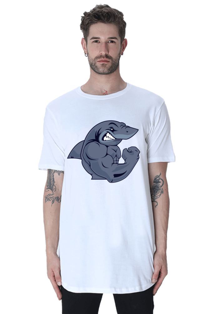 Casual Long Line Curved T-shirt Laughing Labels