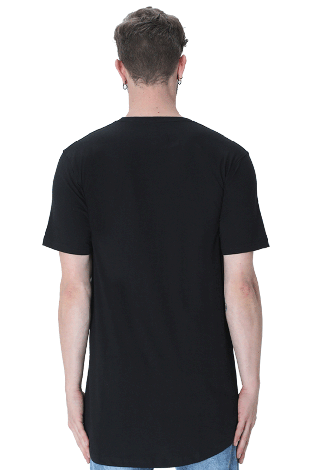 Casual Long Line Curved T-shirt Laughing Labels