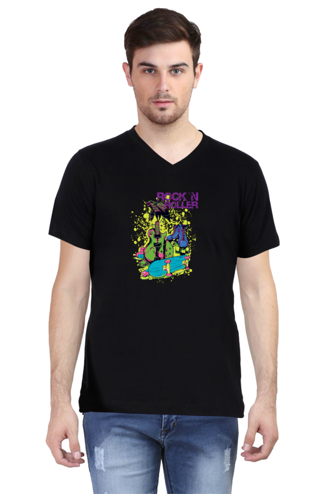 Casual V-neck T-shirt Laughing Labels