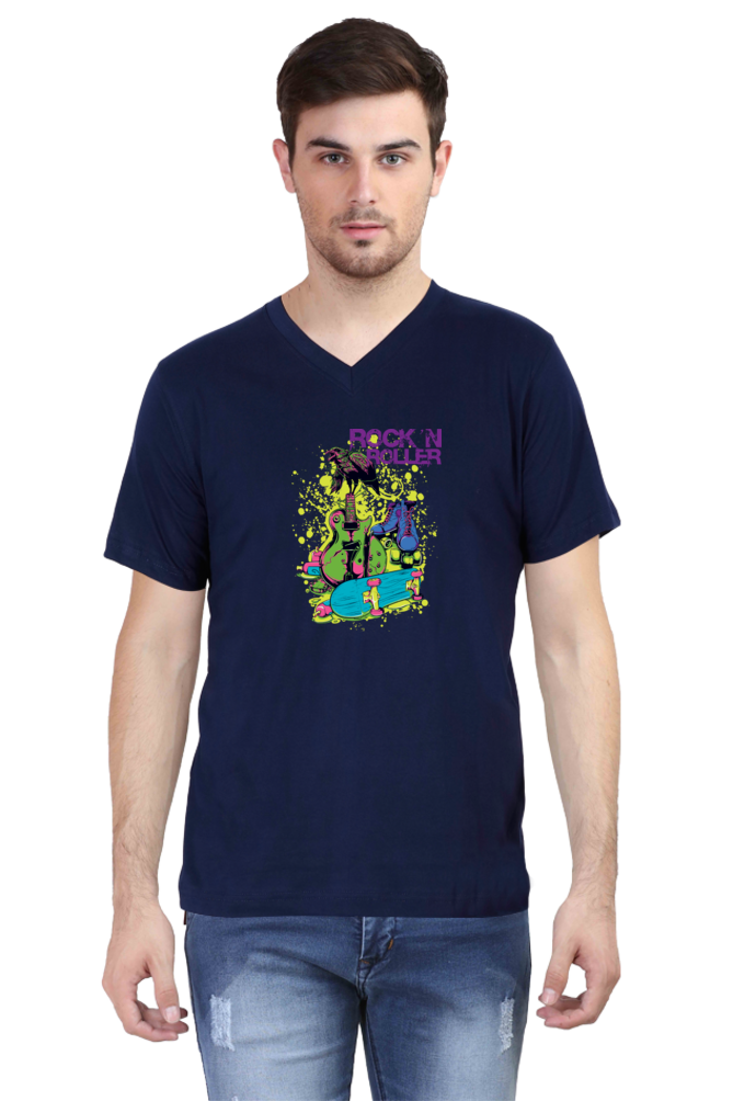 Casual V-neck T-shirt Laughing Labels