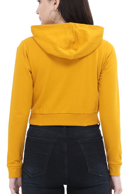 Casual Crop Hooded Sweatshirt Laughing Labels