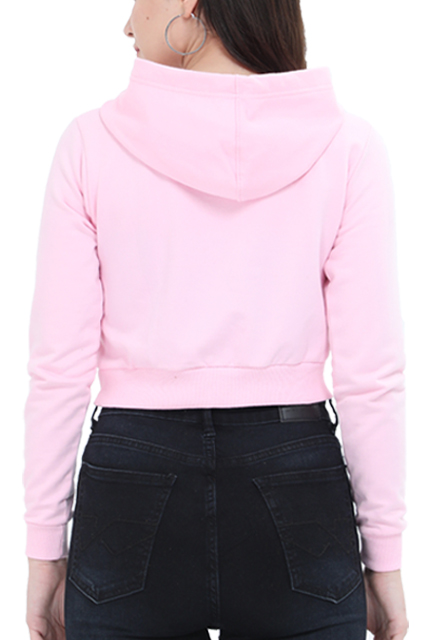 Casual Crop Hooded Sweatshirt Laughing Labels