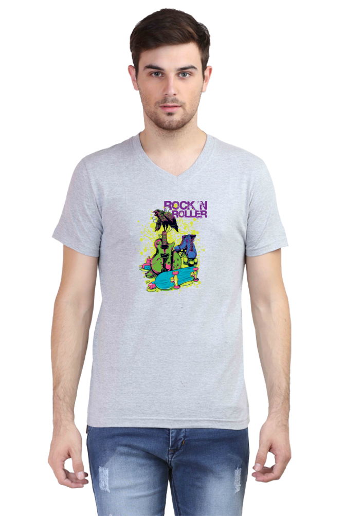 Casual V-neck T-shirt Laughing Labels