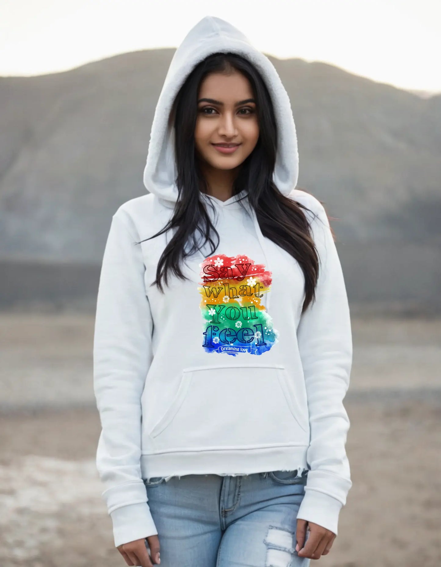 Casual Hooded Sweatshirt Laughing Labels