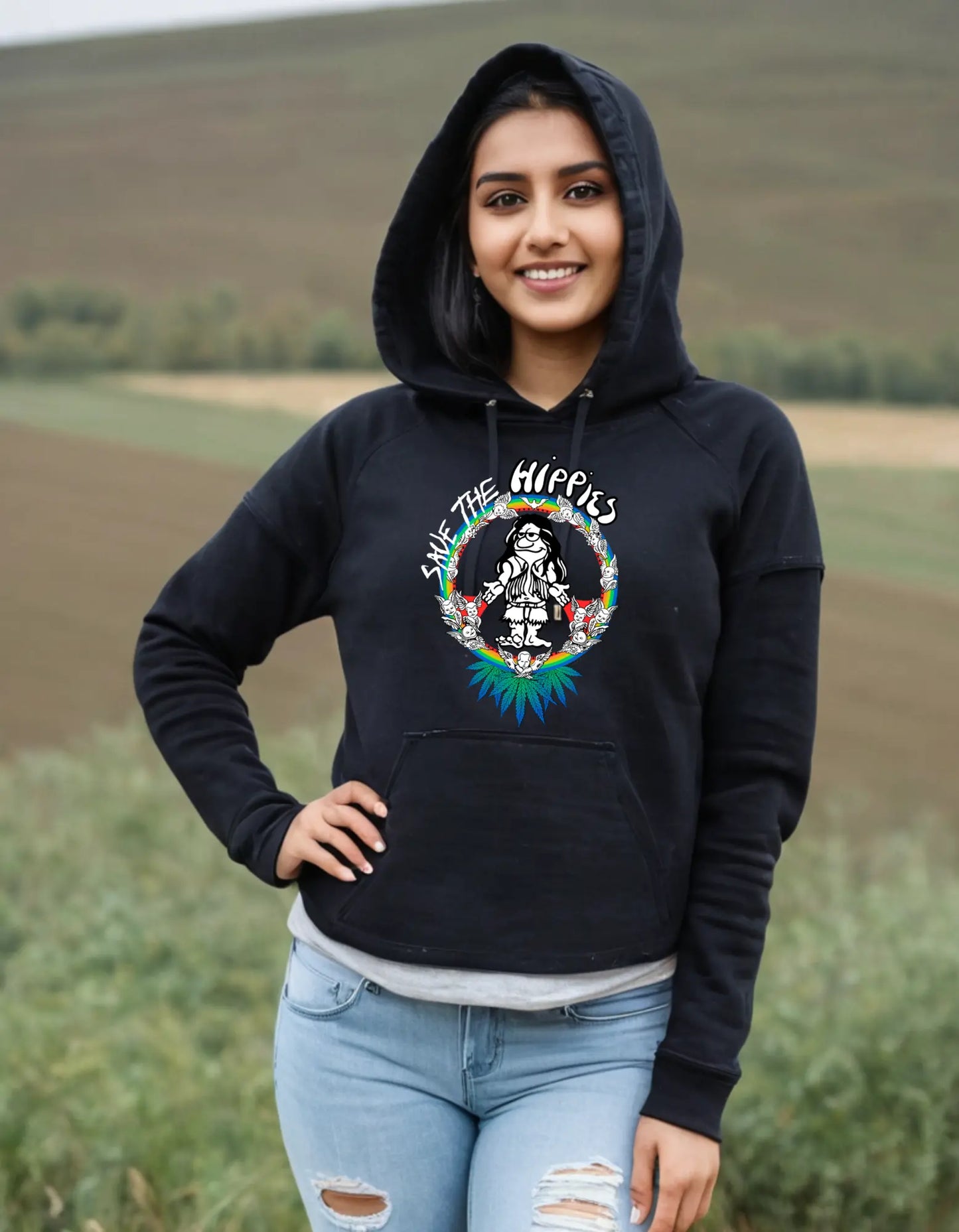 Casual Hooded Sweatshirt Laughing Labels
