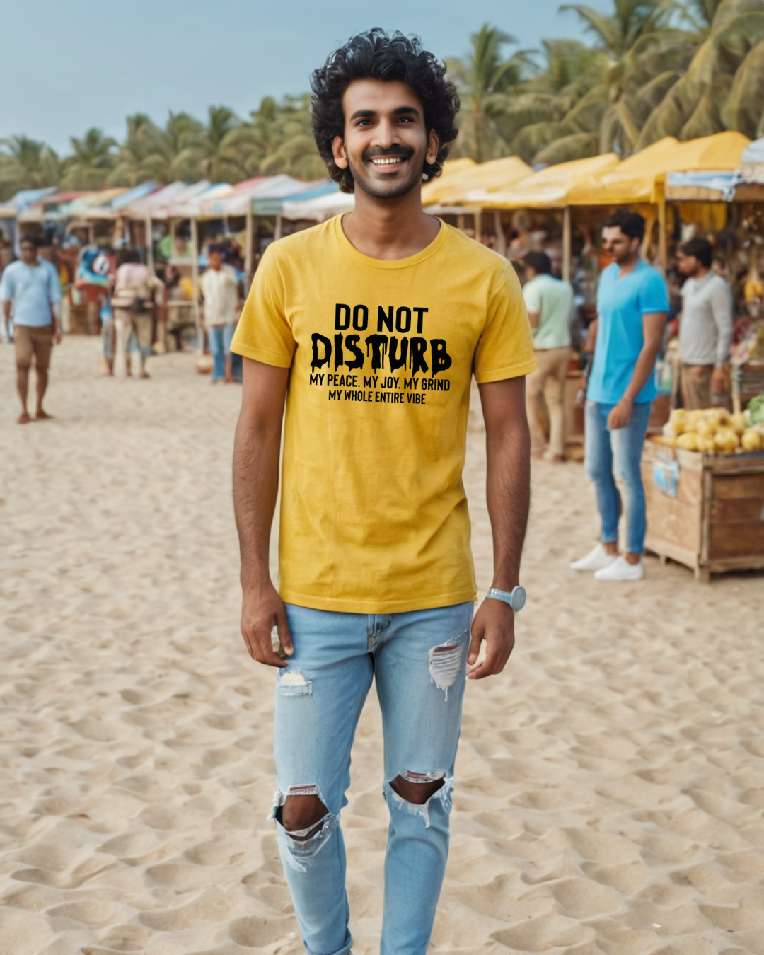 Men's T-shirt Do Not Disturb Laughing Labels