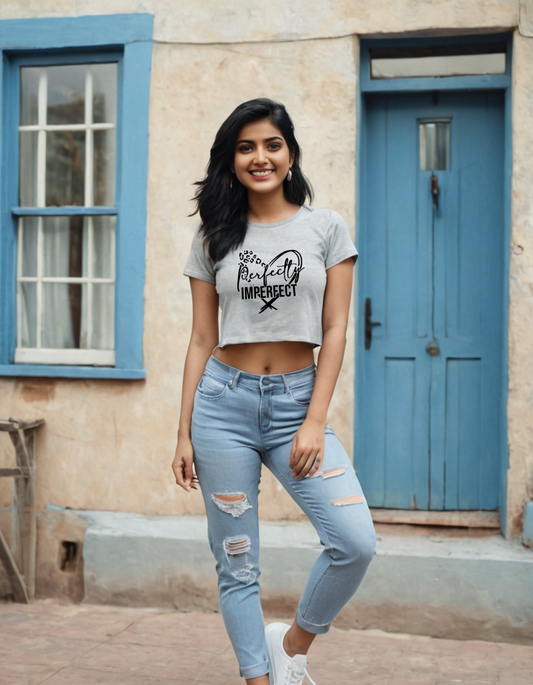 Women's Crop Top Imperfectly Perfect Laughing Labels