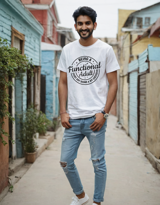 Men's Oversize T-shirt Being A Functional Adult Laughing Labels
