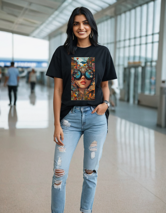 Women's T-shirt Mind Of A Traveler Laughing Labels
