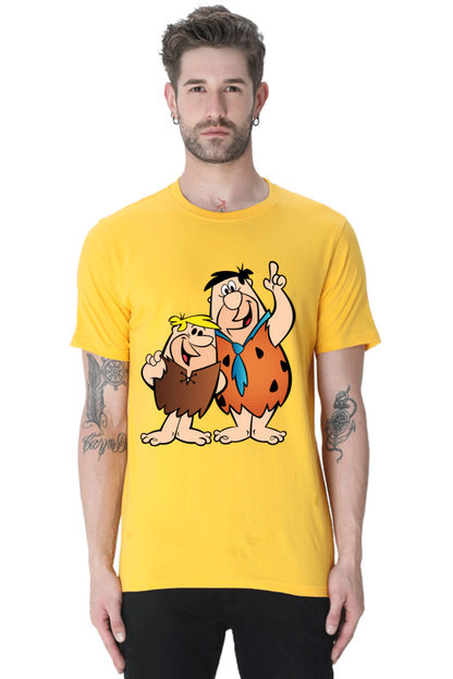 Casual Flintstones T-shirt Laughing Labels