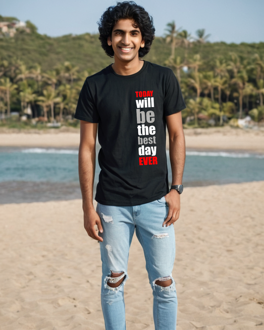 Men's Oversize T-shirt Today Will Be The Best Day Ever Laughing Labels