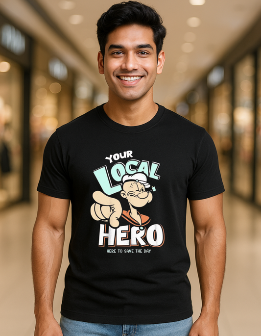 Men's T-Shirt Your Local Hero Laughing Labels