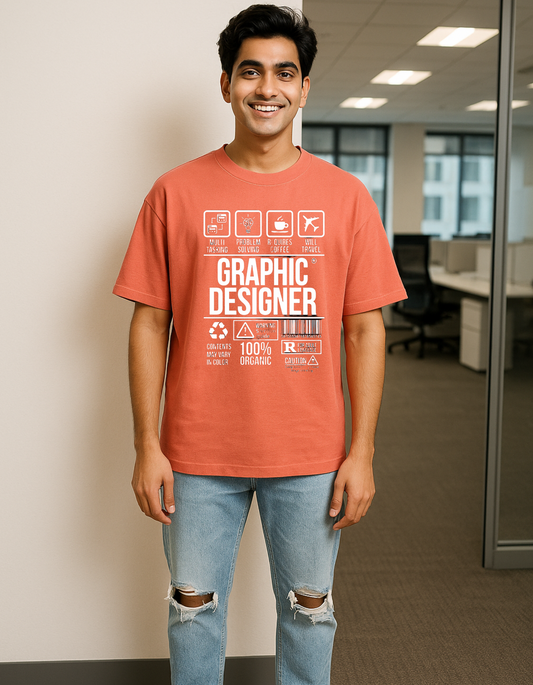 Men's Oversize T-Shirt Graphic Designer Laughing Labels