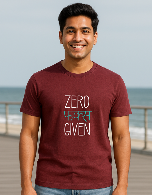 Men's T-shirt Zero Fuck Given Laughing Labels