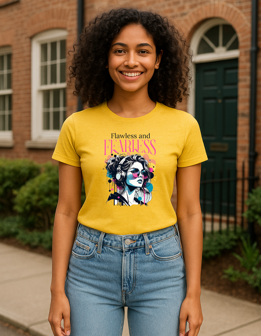 Women's T-Shirt Flawless And Fearless Laughing Labels