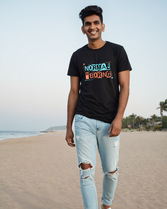 Men's Oversize T-shirt Normal Is Boring Laughing Labels