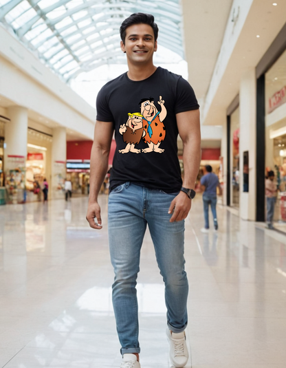 Casual Flintstones T-shirt Laughing Labels