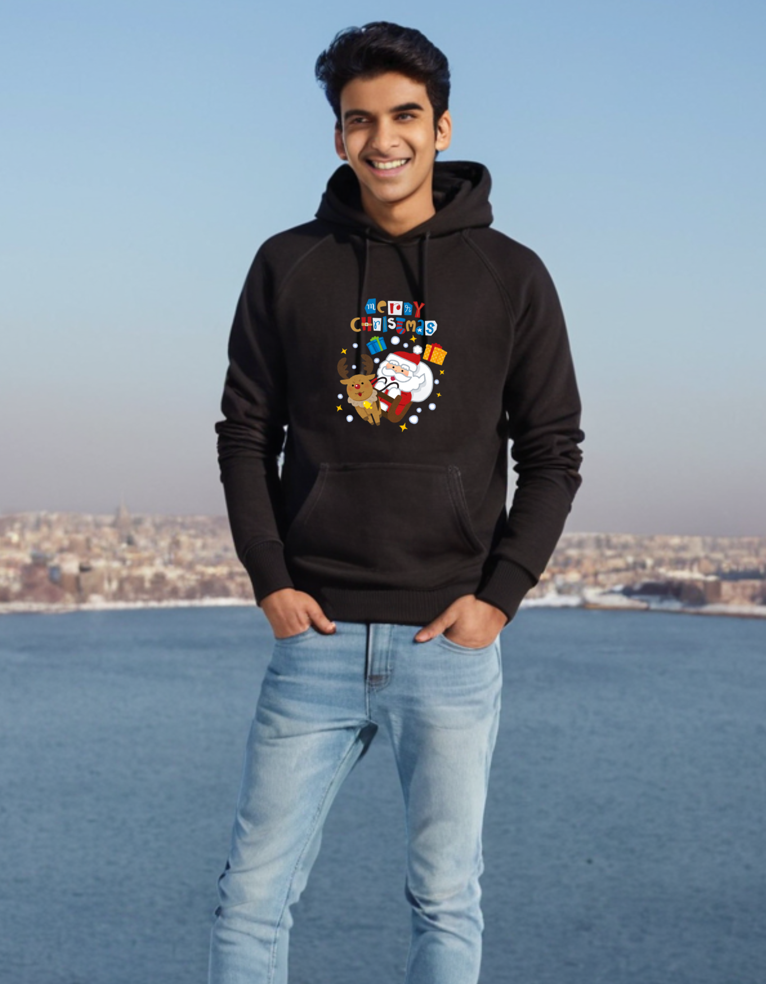 Christmas Hooded Sweatshirt Laughing Labels