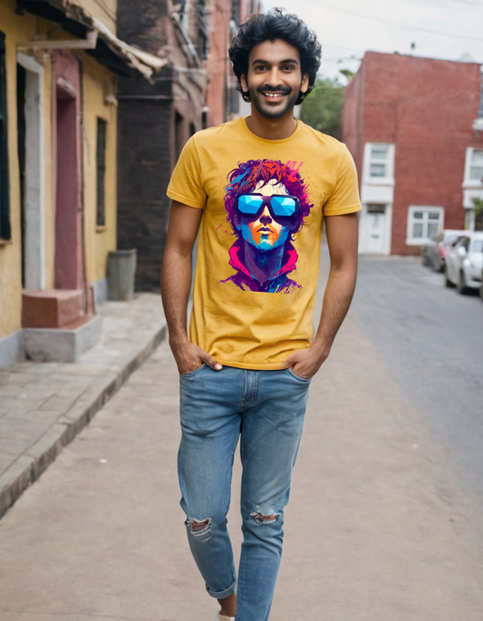 Men's T-shirt Handsome Guy Laughing Labels