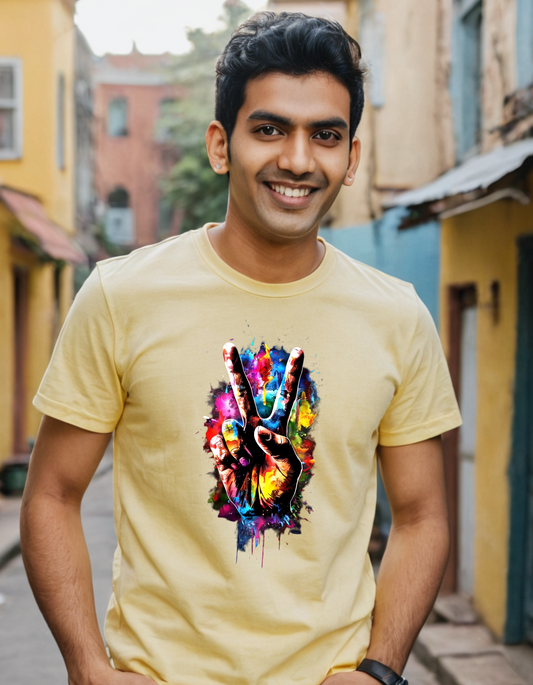 Men's T-shirt Peace Out Laughing Labels