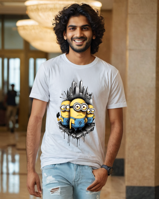 Men's T-shirt Minion Laughing Labels