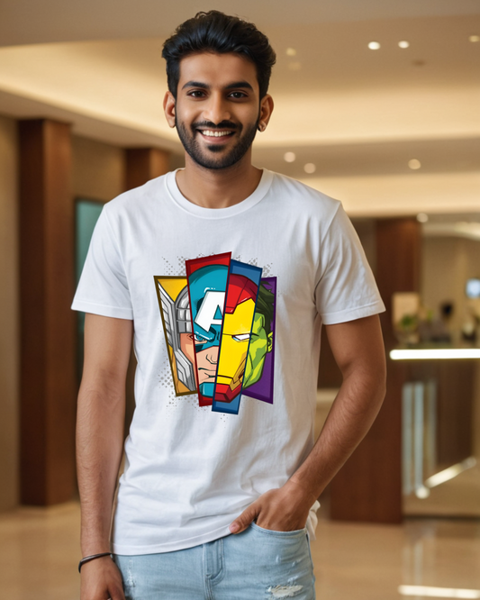 Men's T-shirt Superheroes Laughing Labels